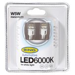 W5W (501) 12V RING LED6000K Side & Interior Bulbs RW5016LED